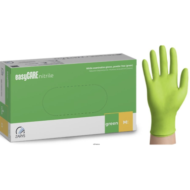 Nitrilinės pirštinės easyCARE – 3,5 g. žalios spalvos, 100 vnt.