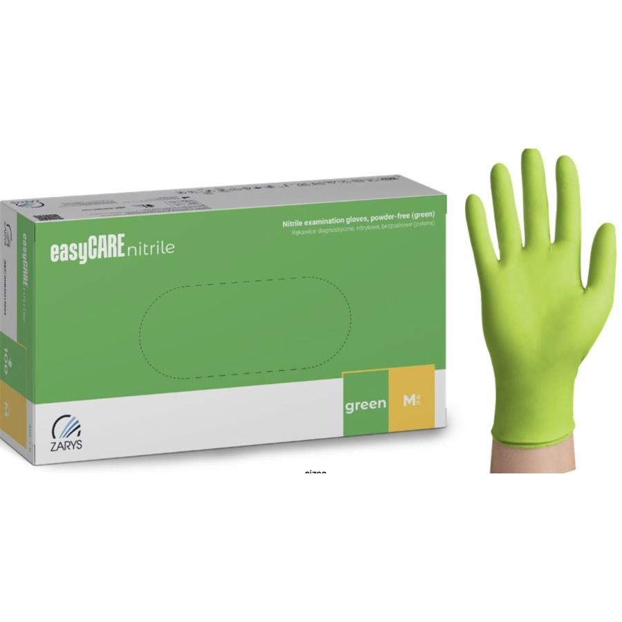 Nitrilinės pirštinės easyCARE – 3,5 g. žalios spalvos, 100 vnt. Nitrilinės pirštinės easyCARE – 3,5 g. žalios spalvos, 100 vnt.